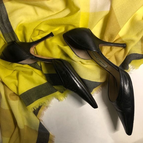 Jimmy Choo ⟩ Liz 85 Black Leather Pumps - Picture 7 of 8